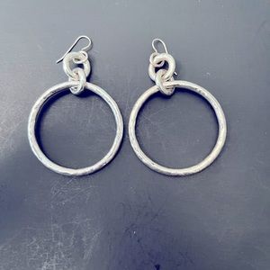 Ippolita Sterling Silver Triple Link Hammered Earrings